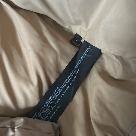 Theory Offset Down Puffer Coat Jacket Pecan Sz P - Picture 14 of 15